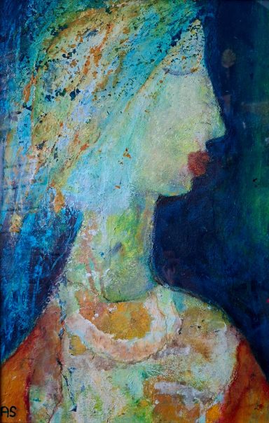 Portret oudheid - mixed media