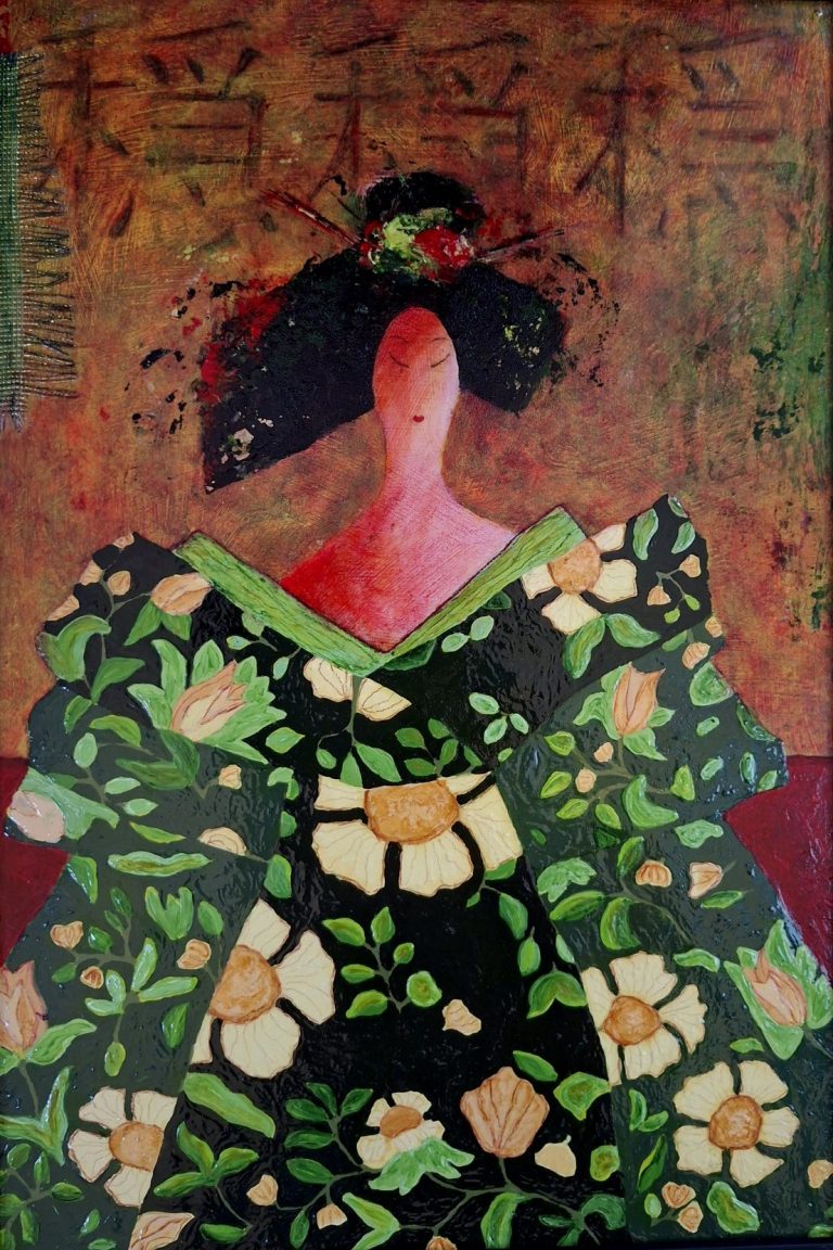 Meditatieve kunst die rust en 'vrouwzijn' verbeeld. Bloeiend Mysterie nodigt uit tot verstilling en reflectie