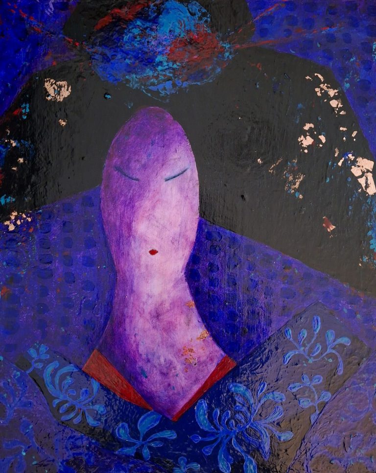 Meditatieve kunst die rust en 'vrouwzijn' verbeeld. Bloeiend Mysterie nodigt uit tot verstilling en reflectie